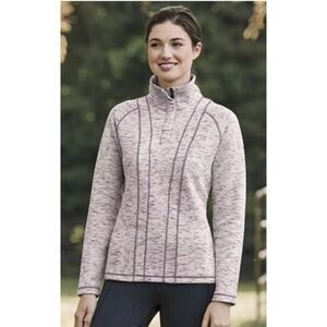 Dover Saddlery Textured Snap Neck Pullover Mulberry Heather Women Size‎ Medium